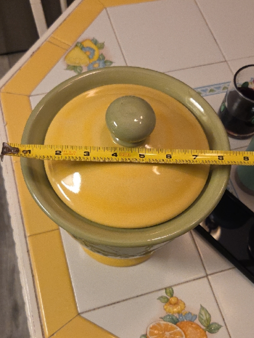Pfaltzgraff Pistoulet "Flour Of Happiness Ceramic Canister - Yellow & Green - Picture 7 of 7
